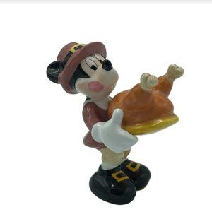 Vintage Thanksgiving Serving Turkey Mickey Mouse Porcelain Collectible Figurine